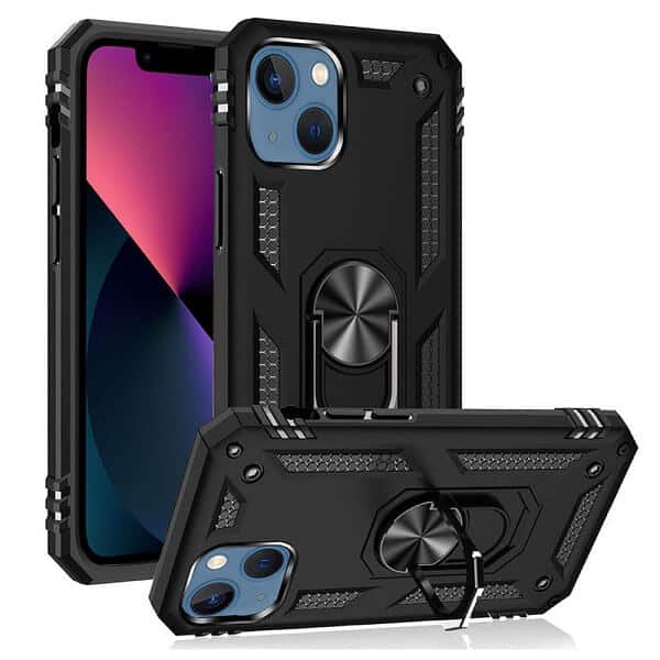 Apple iPhone 13 Magnetic Ring Rugged Shockproof Case Heavy Duty Protective Back Cover (Black) Apple iPhone 13 Magnetic Ring Rugged Shockproof Case Heavy Duty Protective Back Cover (Black)